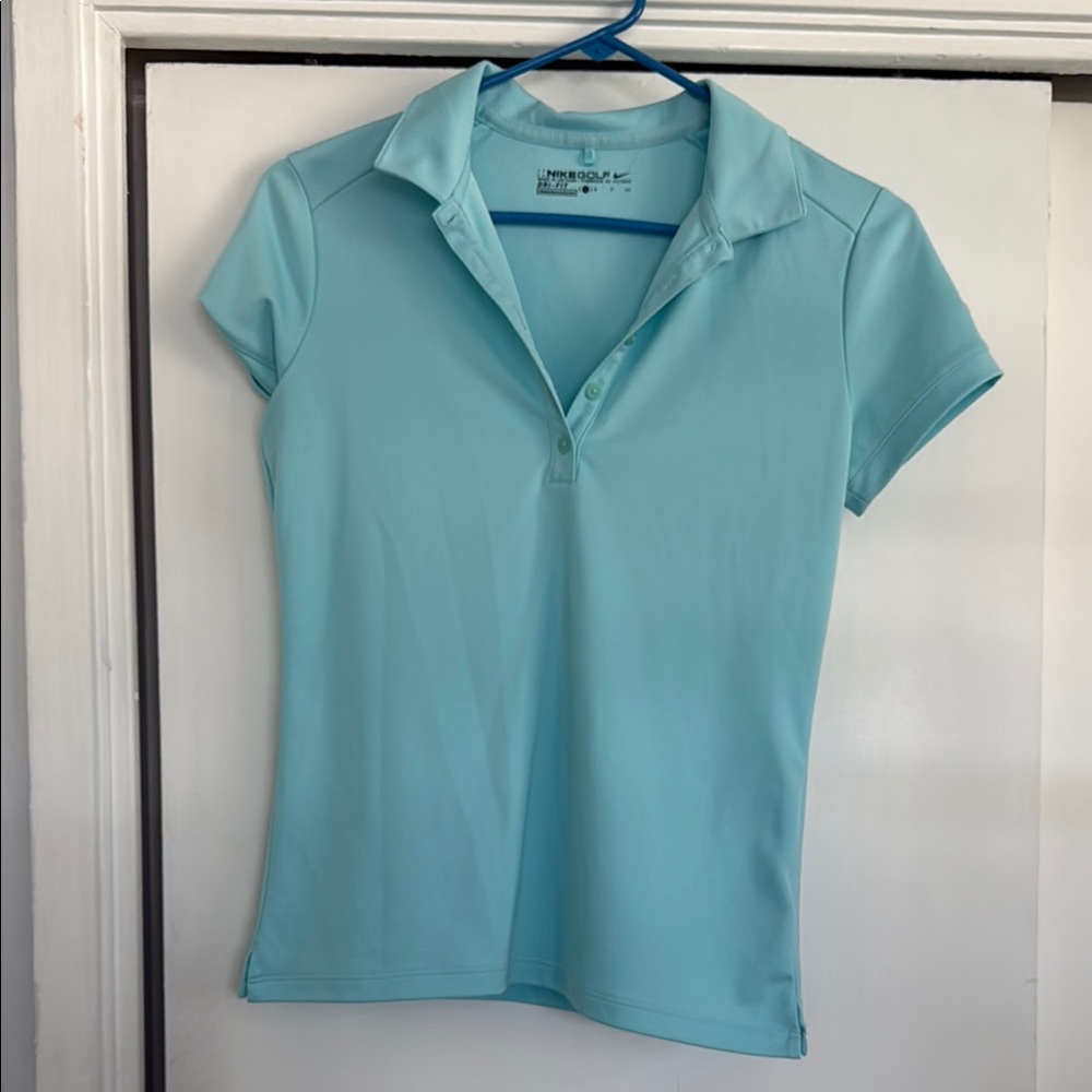 Nike Blue Fitted Short Sleeve Polo Shirt